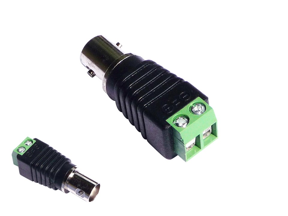 BNC-female zu 2-Pol Adapter von Video Koax RG59 BNC Stecker auf Schraubklemmen