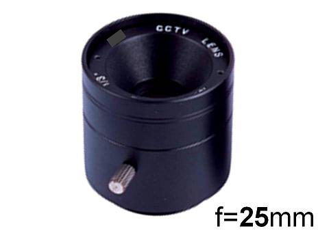 Objektiv C25, Fixfocal, f=25mm, fix iris, CS-mount für Überwachungskameras